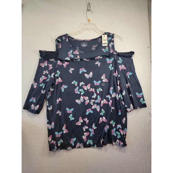 NWT Lane Bryant Butterfly cold shoulder top, SZ 22/24 - Picture 2 of 6